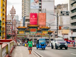 A região de Chinatown em Manila, capital das Filipinas.