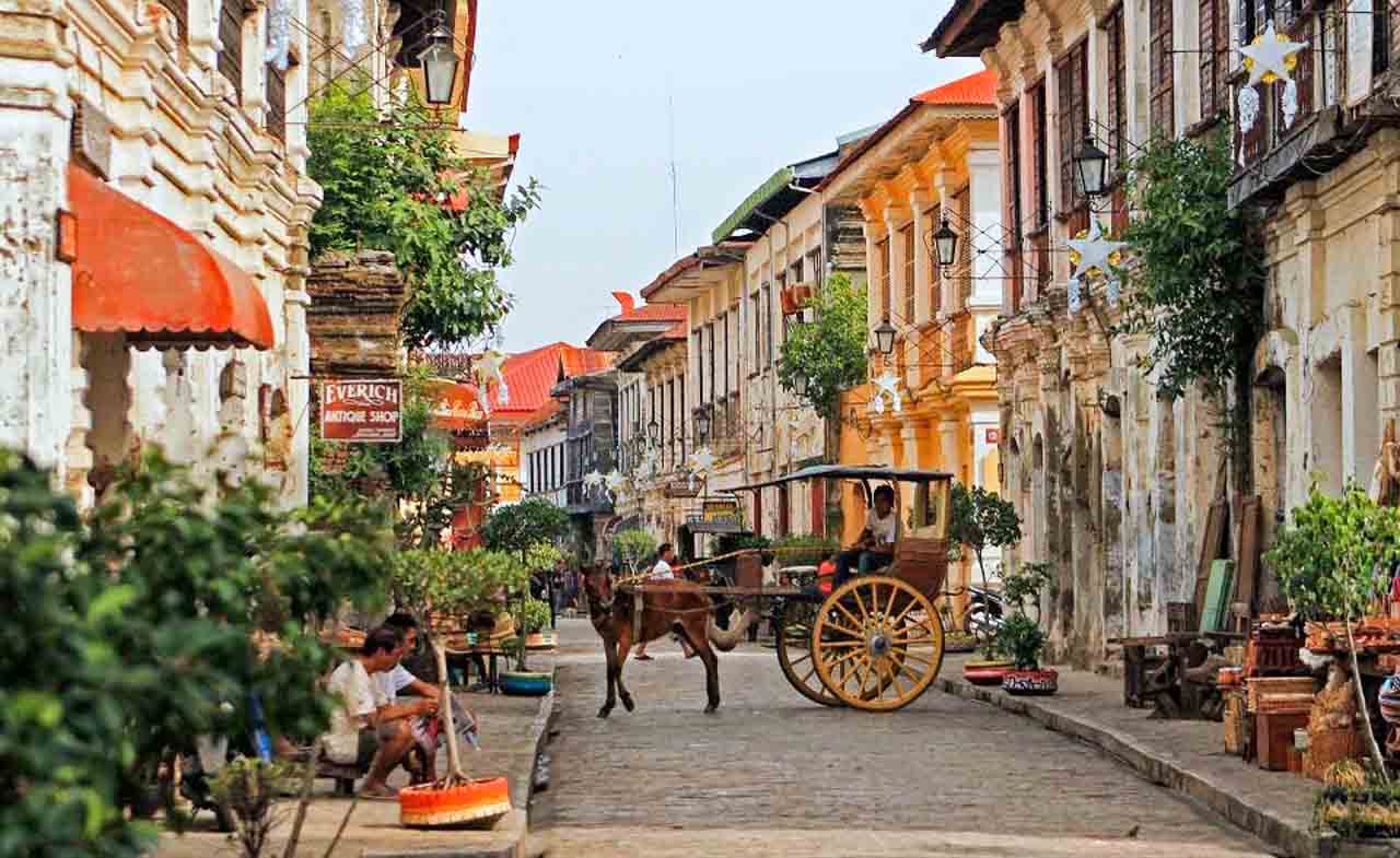 Vigan, uma cidade colonial nas Filipinas.